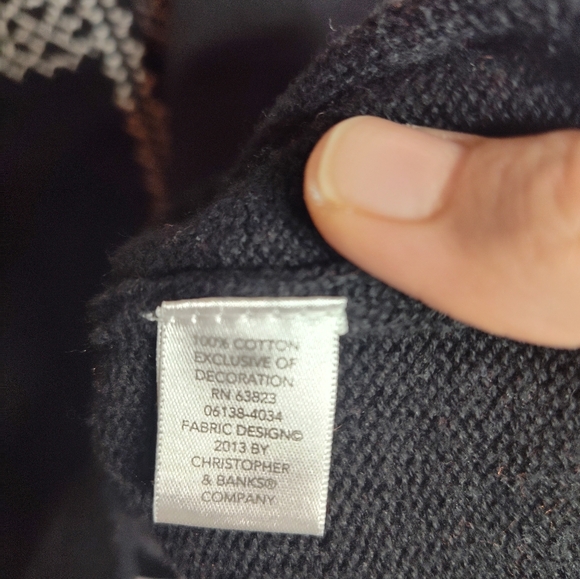 Christopher and Banks Vintage Snowflake Christmas Full Zip Sweater size 1X - Picture 4 of 7